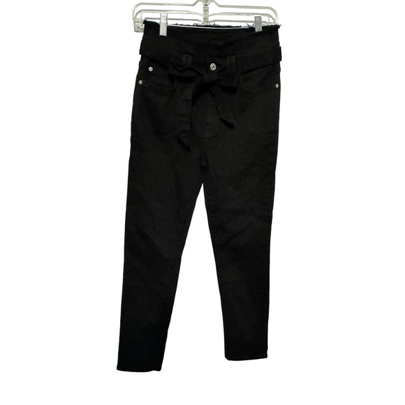 7 For All Mankind Denim - NWT 7 For All Mankind Paper Bag Roxanne Ankle Skinny Pitch Black Women's Size 27
